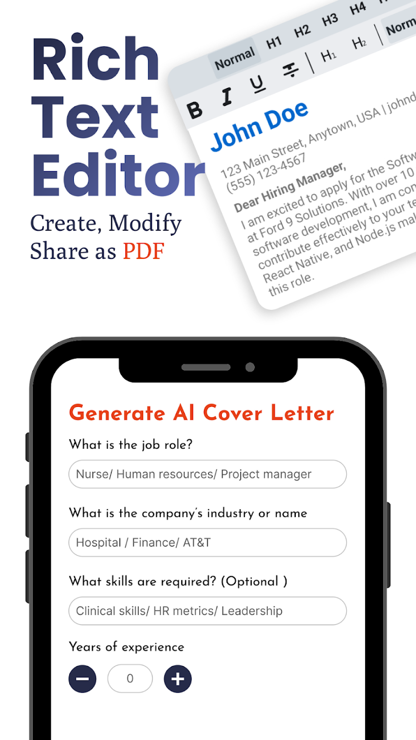 AI Cover Letter for Job screenshot 1